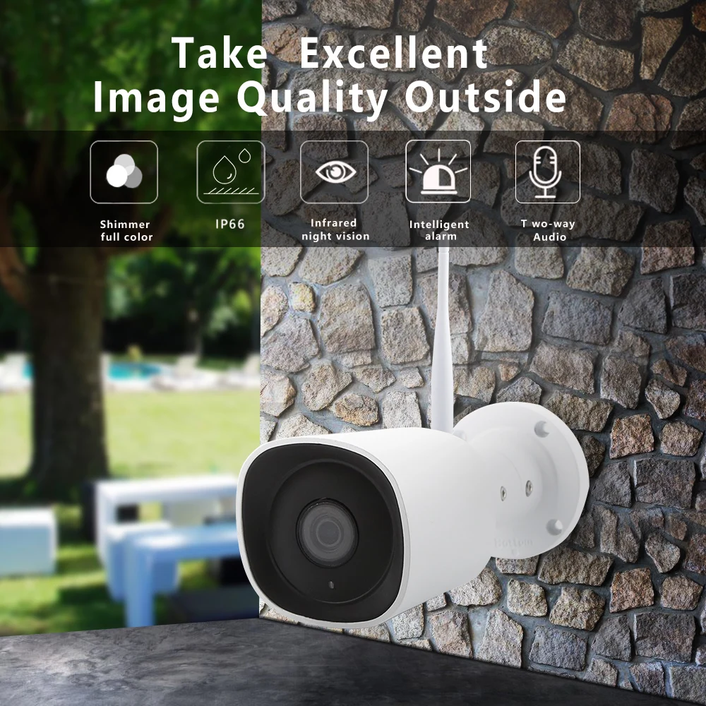 

N_eye bullet Camera 4MP outdoor camera Full Color Night Vision Waterproof security camera wifi camera smart IP camera with onvif