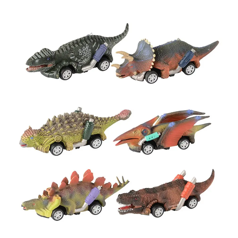 

6 Pcs/set Pull Back Dinosaur Cars Toys 6 Pack Dinosaur Roadster Party Favors Games Dino Inertia Recoil Vehicle