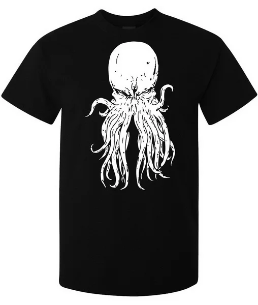 Cthulhu Elder God Black Artwork Evil Death Мужская (Woman'S Available) футболка Черная большая длинная