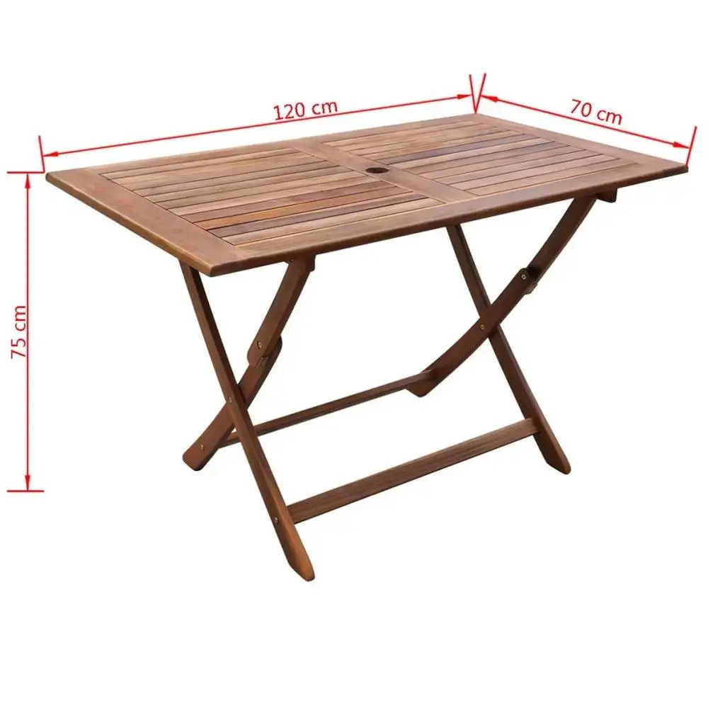 

AU WarehouseFurniture Garden Table 120x70x75 cm Solid Acacia Wood