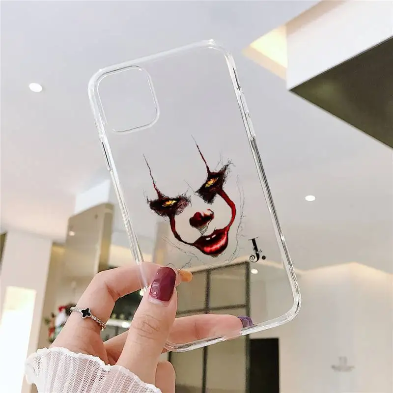 

Horror Character Pennywise cartoon Phone Case Transparent for iPhone 6 7 8 11 12 s mini pro X XS XR MAX Plus SE cover funda