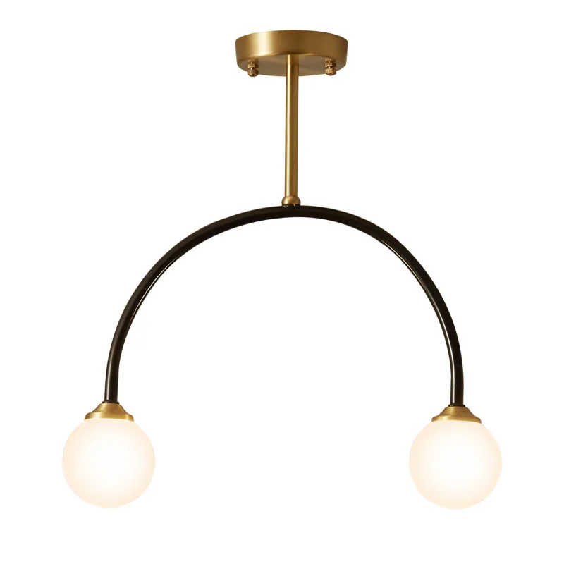 

Nordic Creative Copper Glass LED Small Chandelier Living Dining Room Bedroom Study Kitchen Corridor Golden Decor G9 Lighting