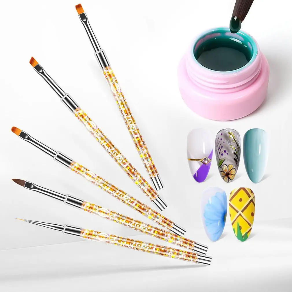 

BEST195-05 Portable Nail Tool Pen Nylon Hair Painting Flower Painted Drawing Pen Ergonomic Design Nail Pen