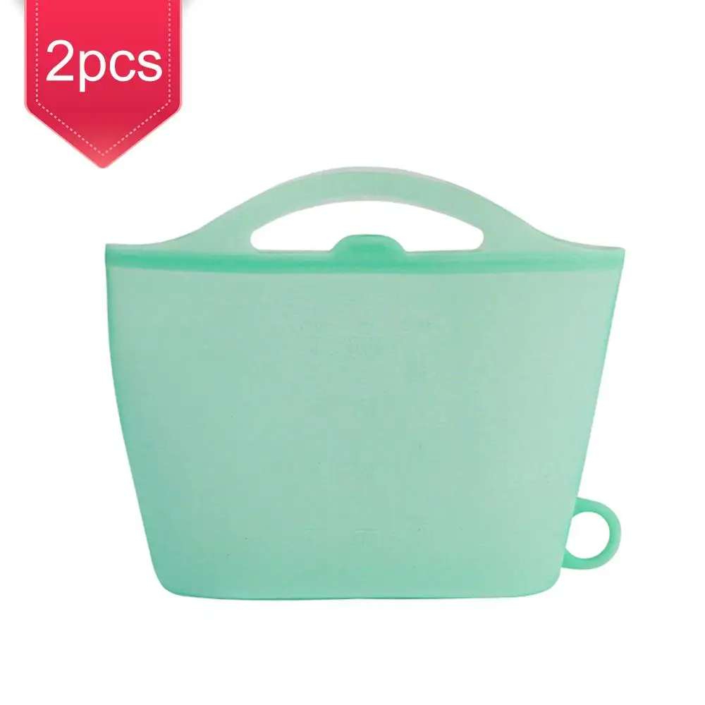 2 шт. многоразовые силиконовые Еда сумка для хранения сэндвич жидкость закуска