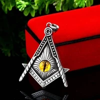ag three dimensional masonic eyes mens necklace pendant punk retro mens party necklace pendant jewelry accessories