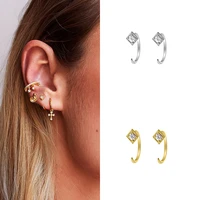 isueva korean simple cubic zircon geometry stud earrings gold plated small earrings women fashion wedding jewelry accessories