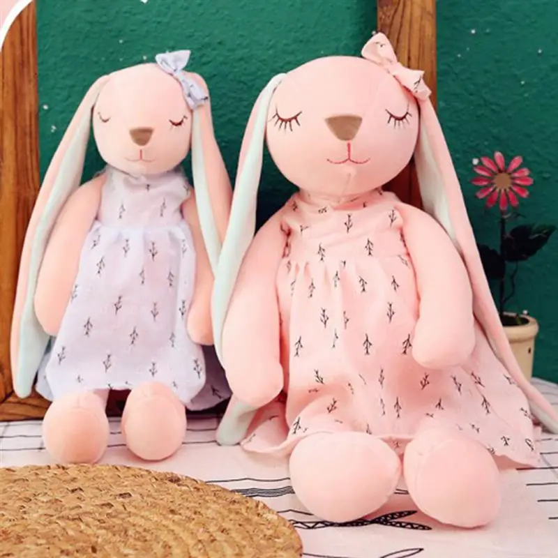 

35CM/45CM Cute Cartoon Long Ears Rabbit Doll Baby Soft Plush Toys Festival Party Decor For Children Rabbit Sleeping Mate Toys
