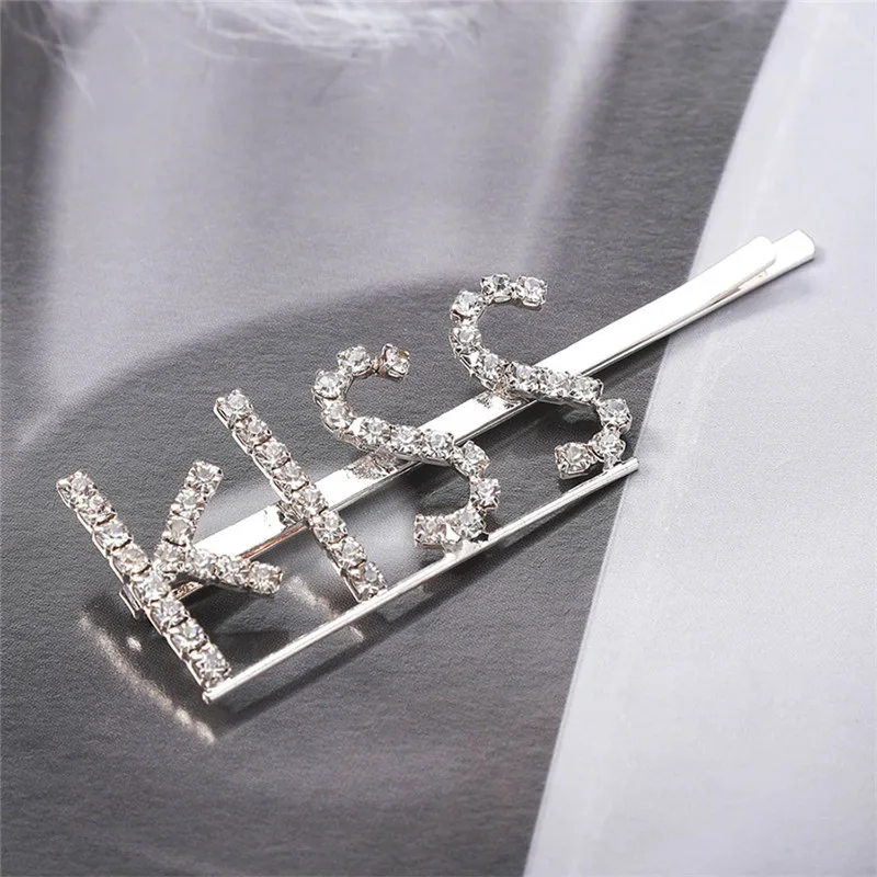 

Haimeikang Simple Letter Rhinestone Hairpins Women Hair Clips Barrettes Accessories For Girls Fashion Hairgrip Headdress