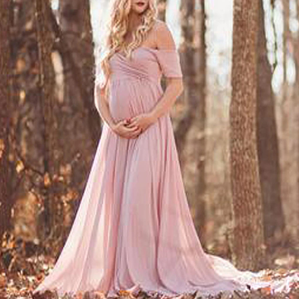 Сексуальное платье для беременных платья макси фотосессии одежда 2019 с открытыми