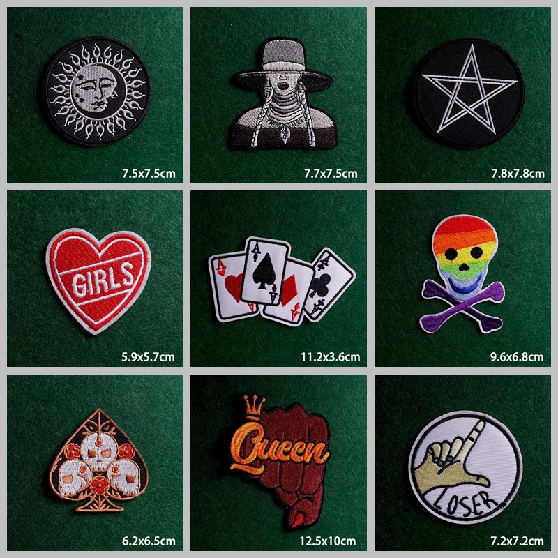 2 шт./лот вышитые нашивки в стиле панк-хиппи-рок для одежды металлические