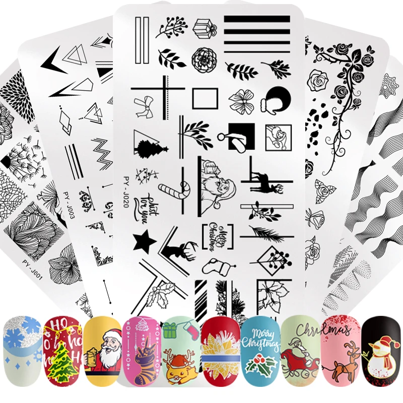 Рождественская пластина для стемпинга PICT YOU новогодняя дизайна ногтей в виде