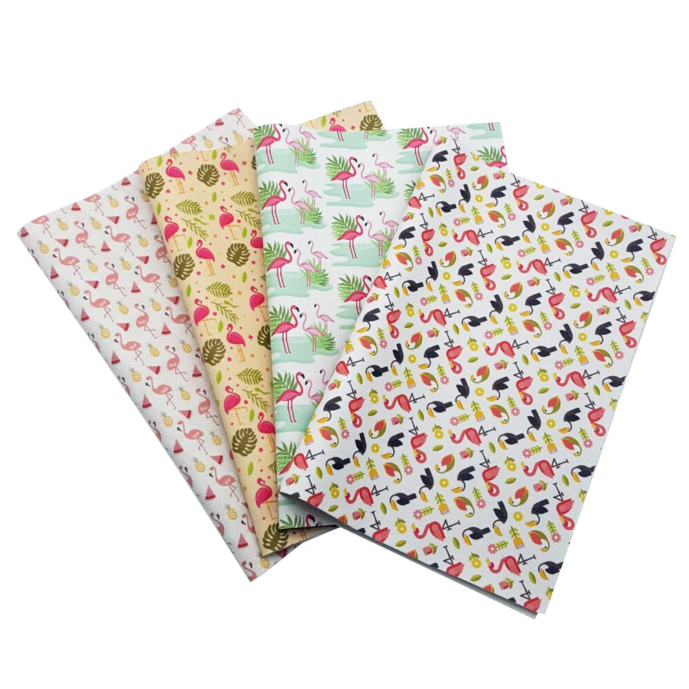 Симпатичные животные фламинго виниловая ткань искусственная кожа самодельные