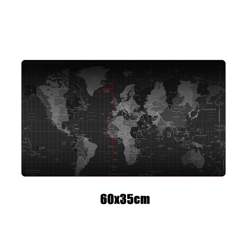 60x35cm Большой игровой коврик для мыши с картой мира XL, компьютерный Противоскользящий коврик с закругленным краем для геймера, большой резиновый коврик для мыши, ноутбук, клавиатура, Настольный коврик - Цвет: 60x35cm