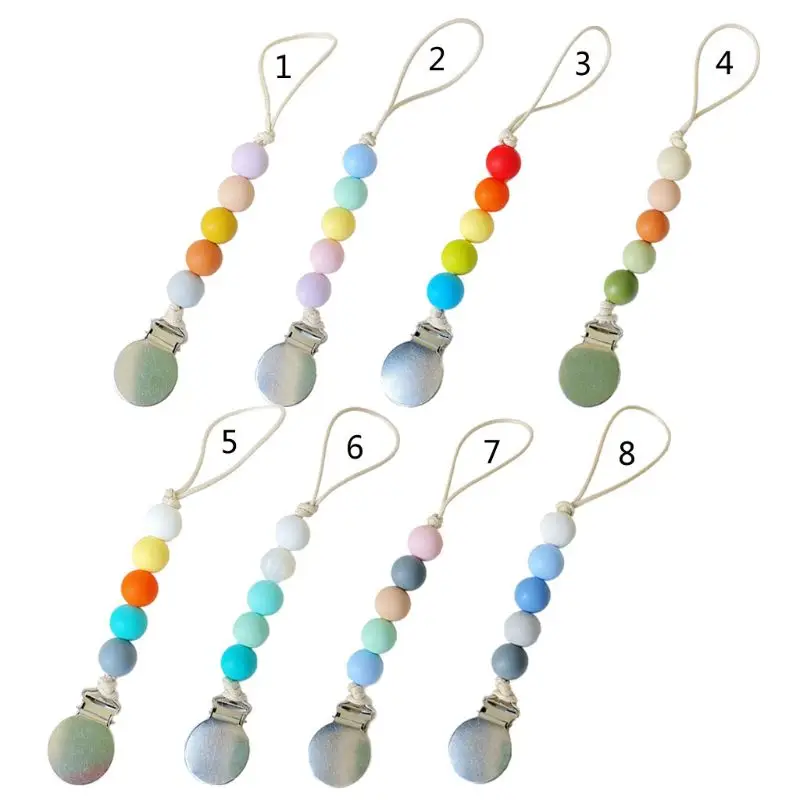 

Silicone Pacifier Clip Eco-friendly Newborn Baby Teething Toys Pacifier Chain