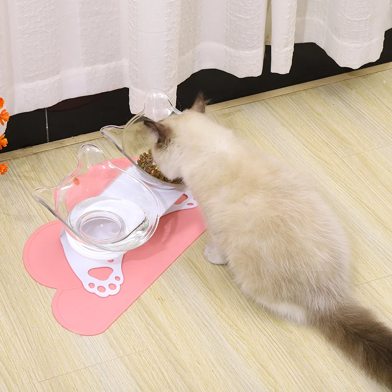Поднятые миски для кошек прочные двойные поднятая подставка миска кормления