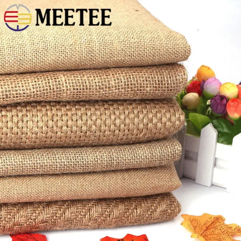 Meetee 50/100X150cm натуральная Мешковина ткань сетка льняная текстильная для сумки