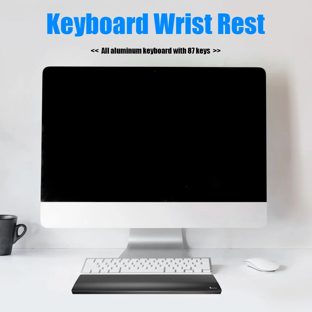 

Keyboard Wrist Rest Pad 87 104 Keys Aluminum Alloy Comfort Mouse Comfortable Typing Ergonomic Mouse Pad for Laptop PC