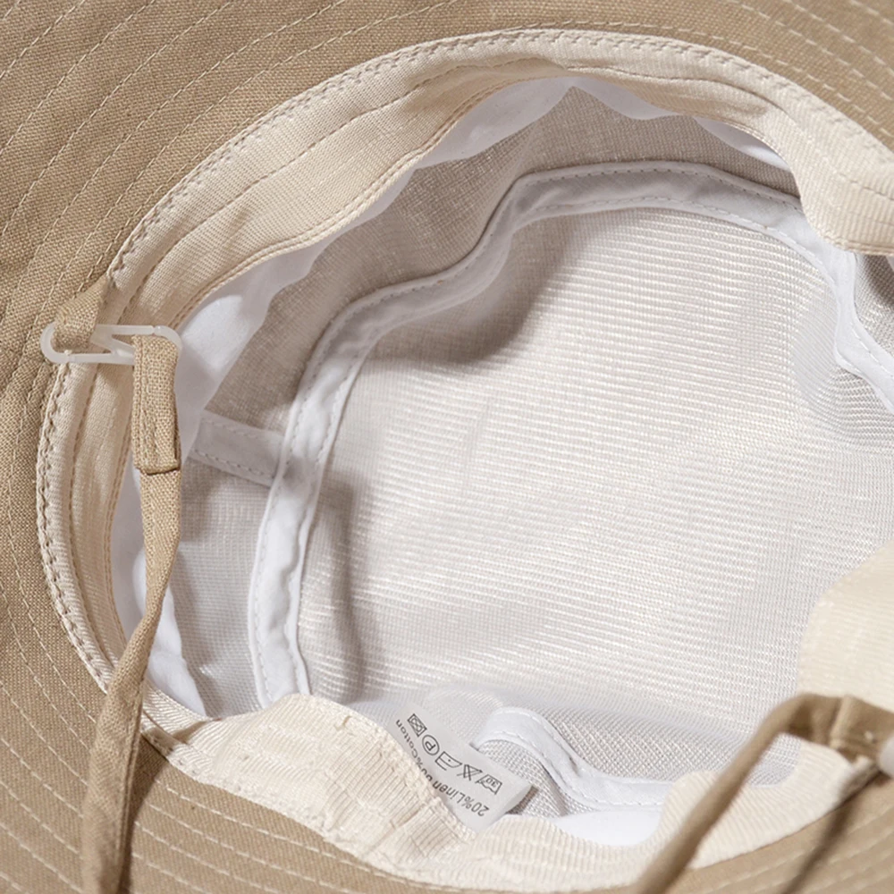 

Cotton Linen Wide Brim Bucket Hat Woman Foldable Summer Vacation Beach Sun Hat Outdoor Travel Large Brim Cap Casual Hiking Cap