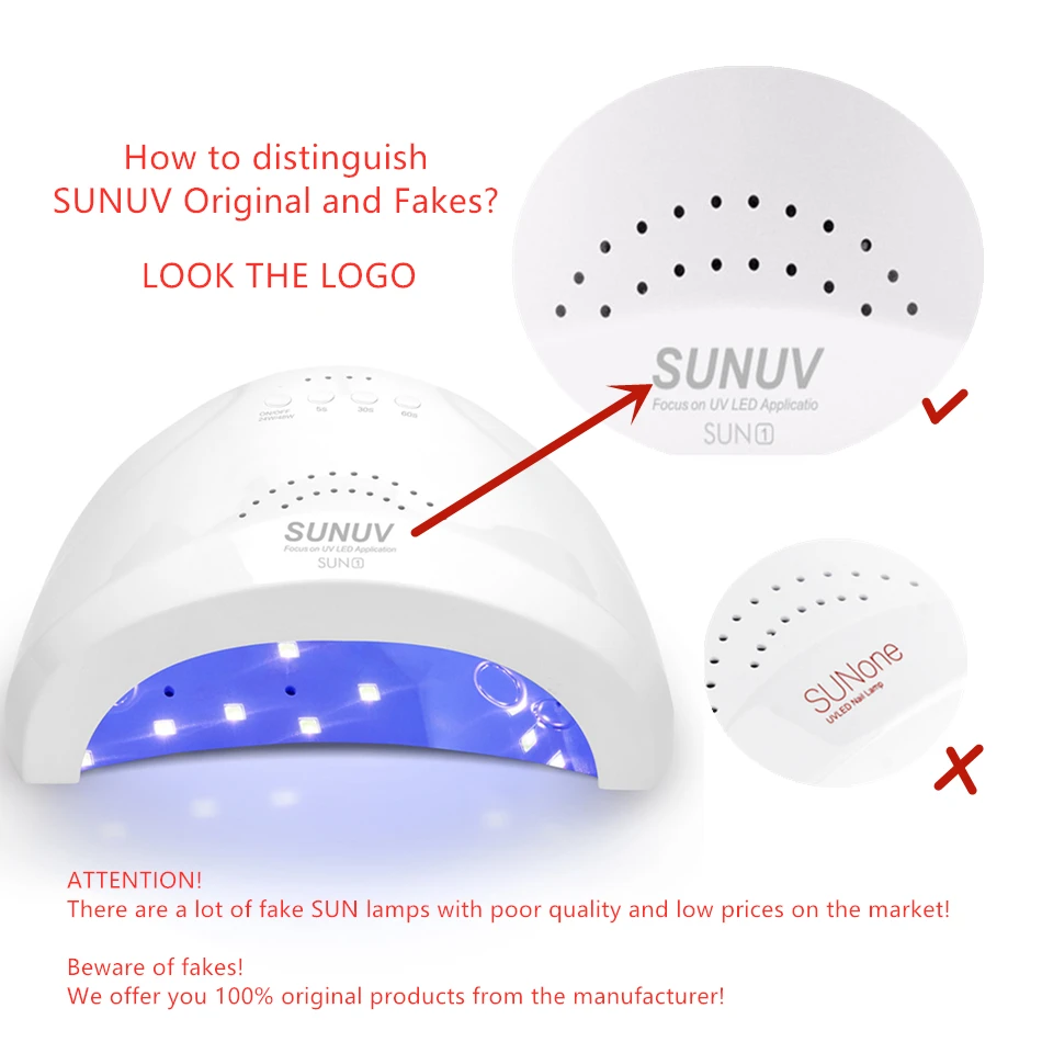 SUNUV Sunone УФ лампа для ногтей led сушки гель лака 24 Вт/48 Вт сушилка светодиодный