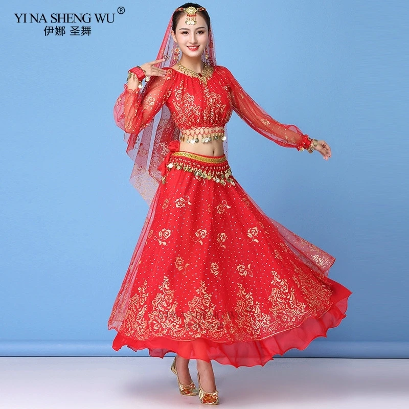 Платье для взрослых в Стиле Болливуда женский костюм индийских танцев наряд