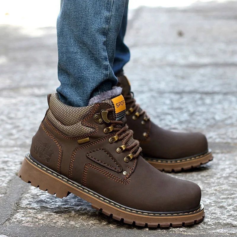 Мужские модные ботинки на шнуровке европейские размеры 38 44 Прочные мужские