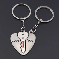 1 pair i love you for lovers keychains a couple pendant trinket fashion car jewelry chaveiro innovative item key chains set