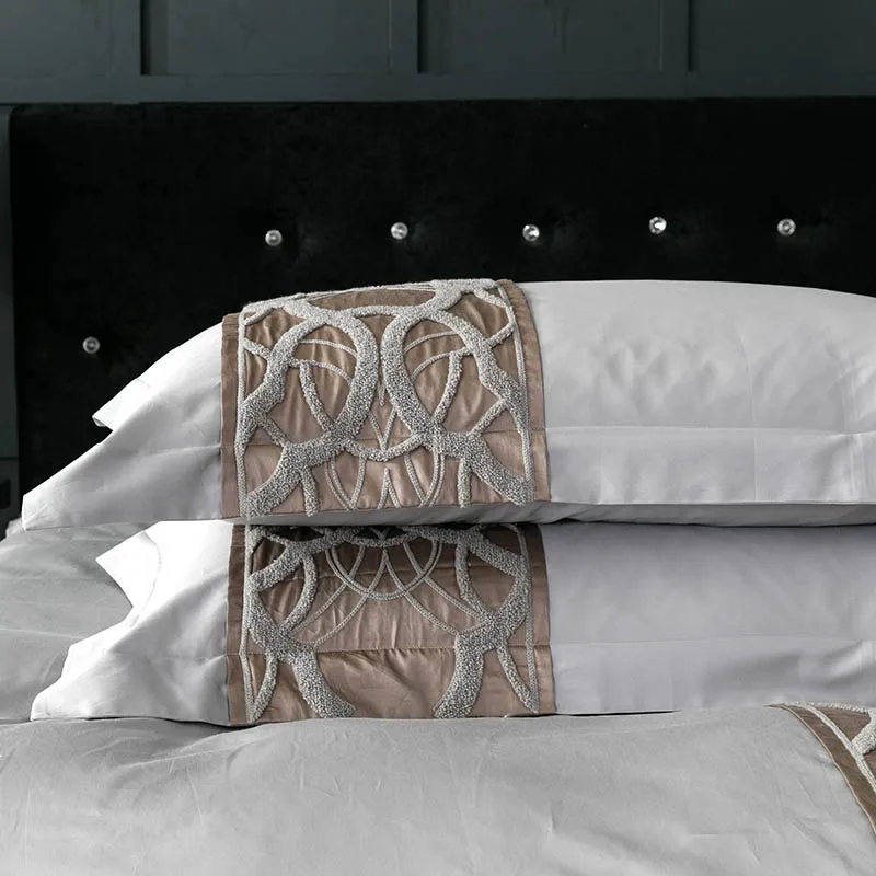 

4/7PCS GREY WHITE BED SHEET PILLOWCASE DUVET COVER SET LUXURY 60S EGYPTIAN COTTON QUEEN KING DOUBLE SIZE BEDDING SET BED LINEN