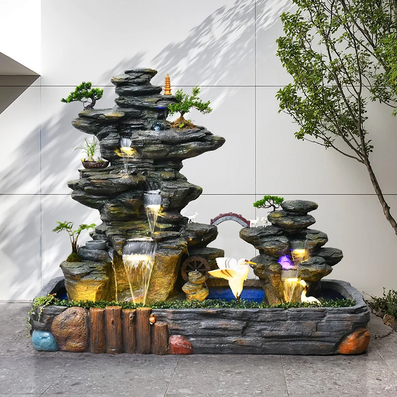 

Садовые искусственные горы и фонтаны, напольные украшения, двор, водопад, фэншуй, колеса, ландшафт, подарок