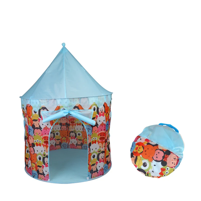 Детская палатка розового и синего цвета игрушечная для кемпинга Складной