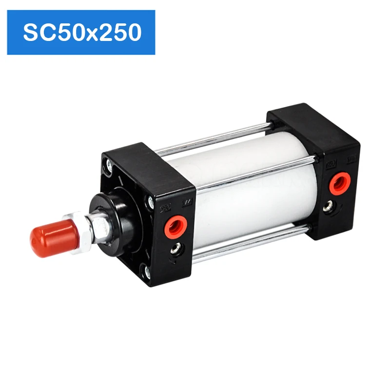 

SC50X250 50mm Bore 250mm Stroke Piston Seal Manufacturer Aluminium Pulling Industrial Pneumatic Cylinder Double Acting