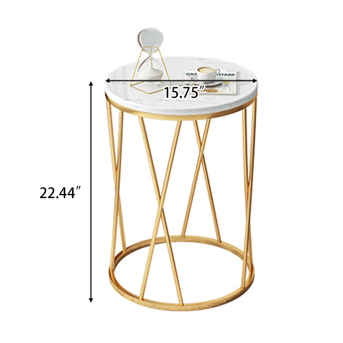 

Nordic Coffee Table Sofa Corner Table Bedside Bedroom Marble Pattern Small Round Light Luxury Table Side Simple Tables Furniture