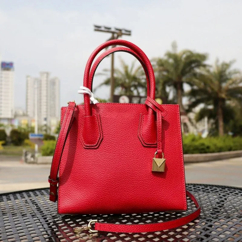 

star's same lock bag, leather hand-held messenger bag, Mercer tote bag, leather women's bag, small square bag, women's handbag