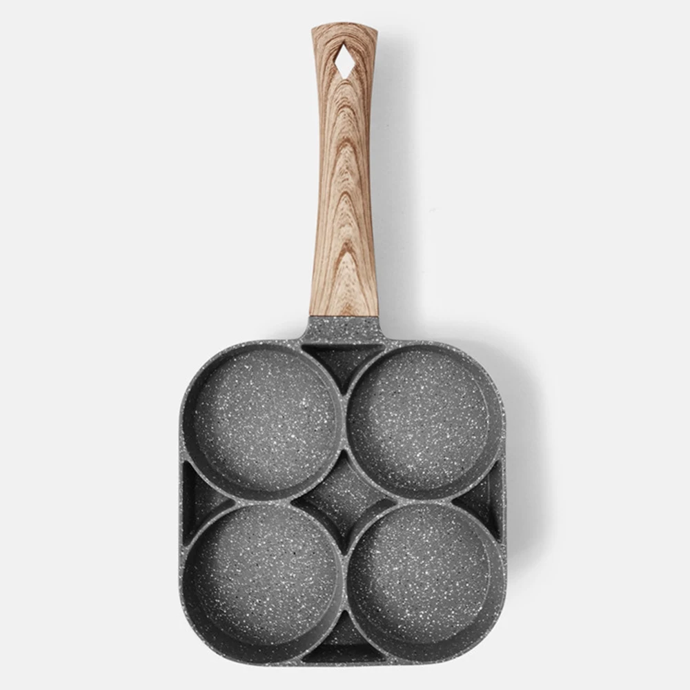 

Four-hole Frying Pot Thickened Omelet Pan Non-stick Egg Pancake Steak Pan Cooking Egg Ham Pans Breakfast Grill Pan Multifunction