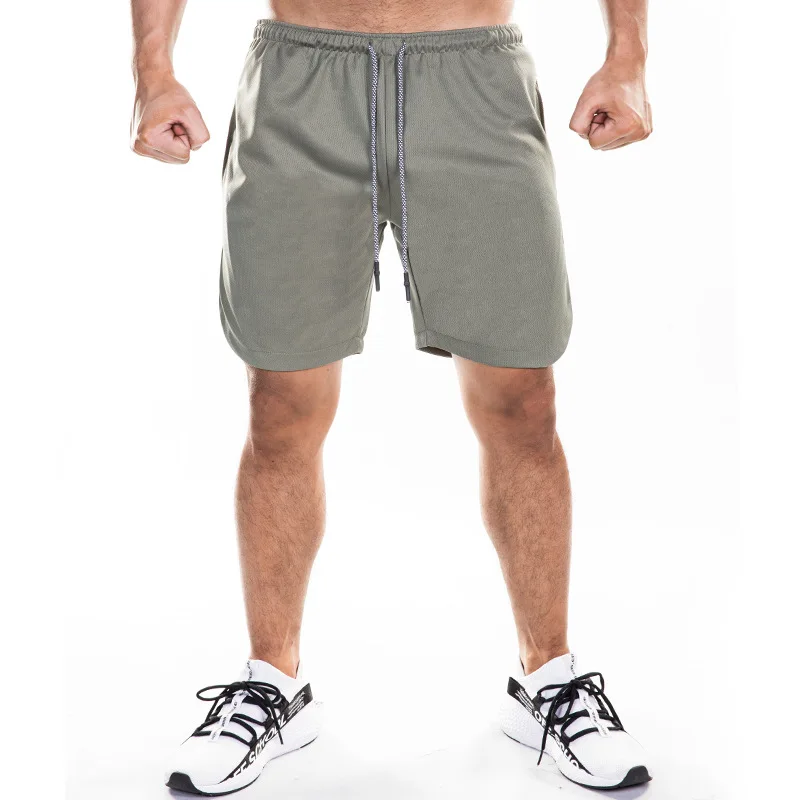 

Summer Casual Men Shorts Straight Loose Beach Jogger Training Gym Mesh Camouflage Mid-Rise Drawstring Breathable Thin Male Short