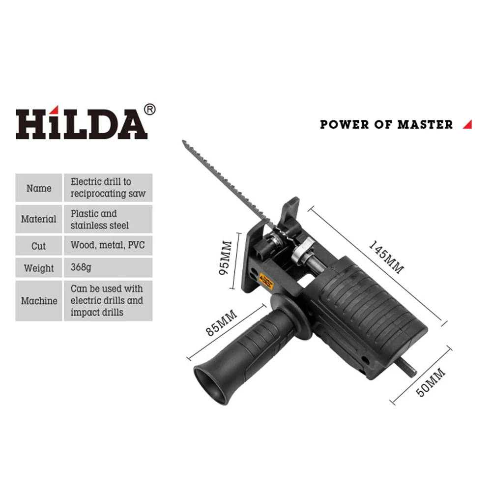 

Electric Drill Modified to Electric Saw Reciprocating Saw Attachment Adapter Household Multi-Use Wood Cutter Woodworking Tools