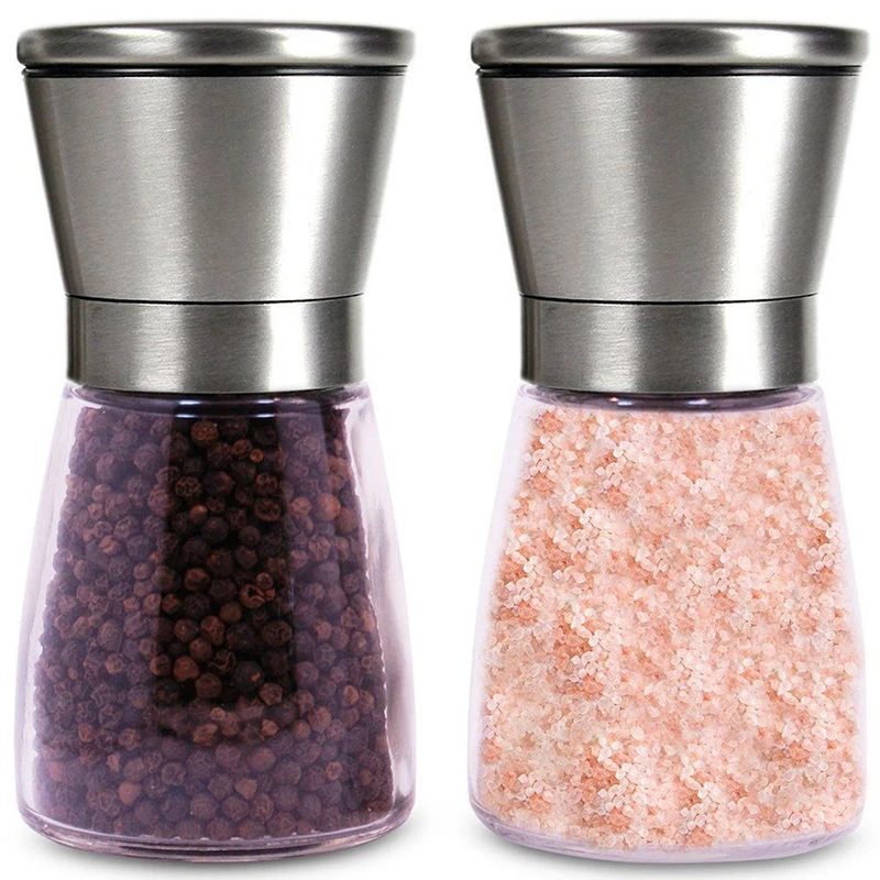 Новая ручная мельница для перца из нержавеющей стали черного солонка стеклянная