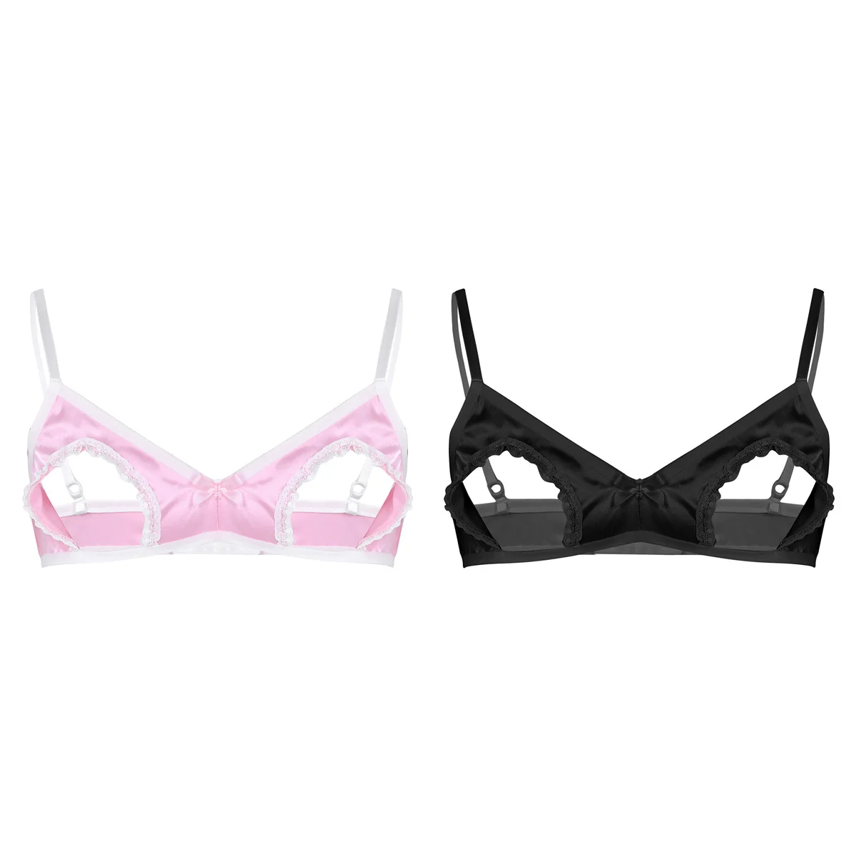 Бюстгальтер Мужской Атласный без косточек пикантная экзотическая майка с