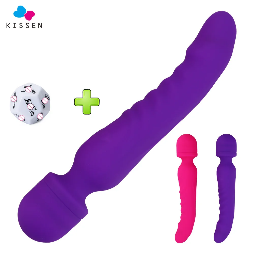 Двойной вибратор Kissen с подогревом волшебная палочка AV секс игрушки для взрослых