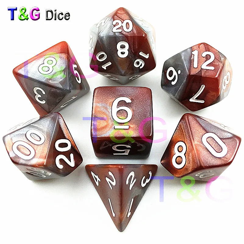 Высокое качество хит 7 шт. смешанные цвета набор игральных костей Gemini с эффектом