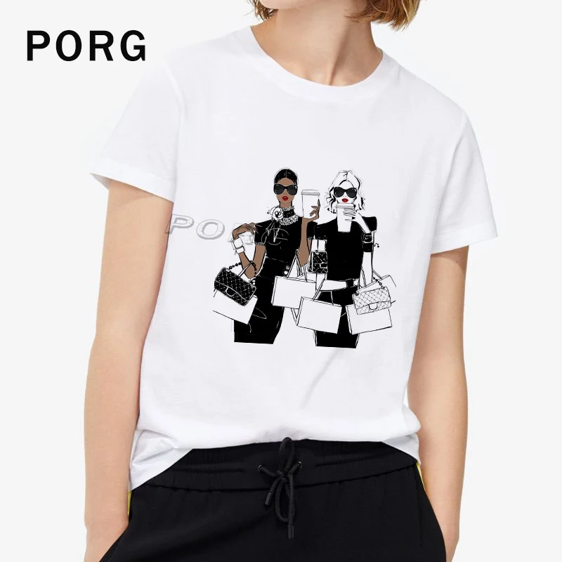 2019 повседневные женские футболки в стиле Харадзюку уличная одежда кавайные