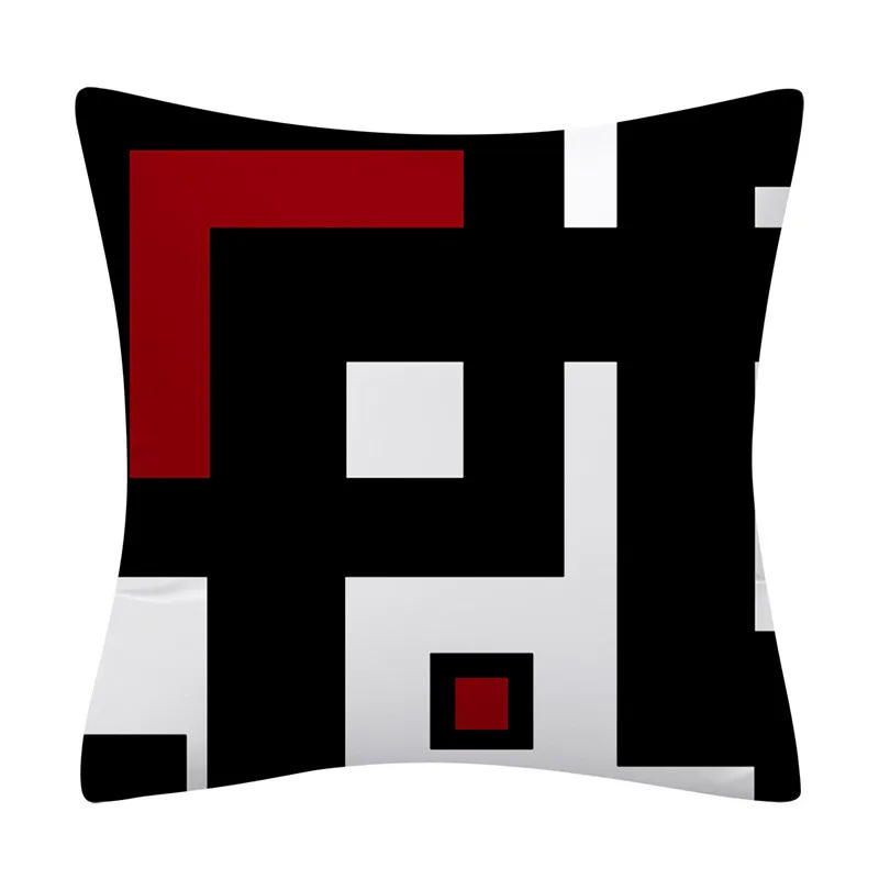 Красная Геометрическая наволочка 45x45 полиэстер декоративная диванные подушки