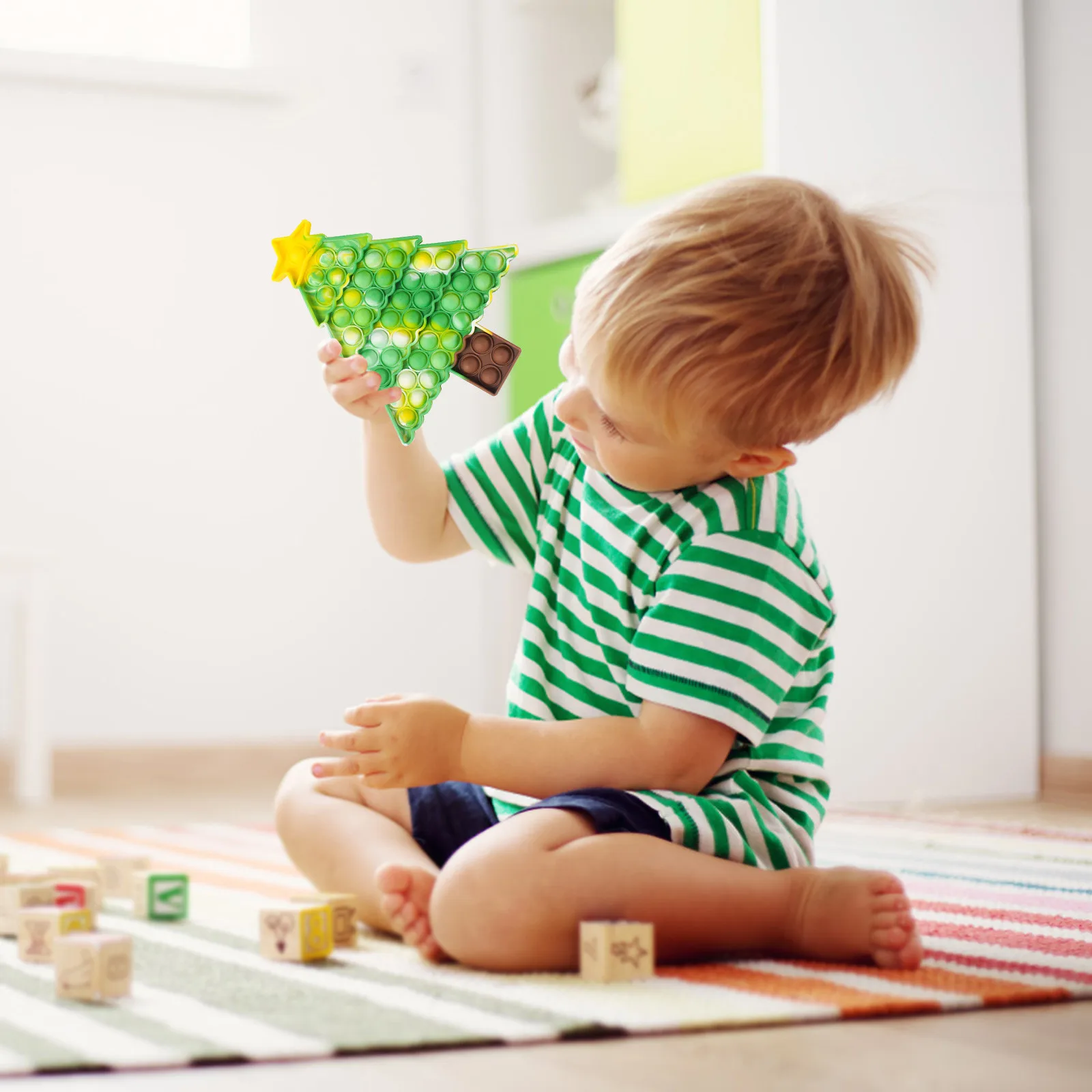 Рождественская елка антистресс игрушки радуга Санта Клаус пузырьки для взрослых