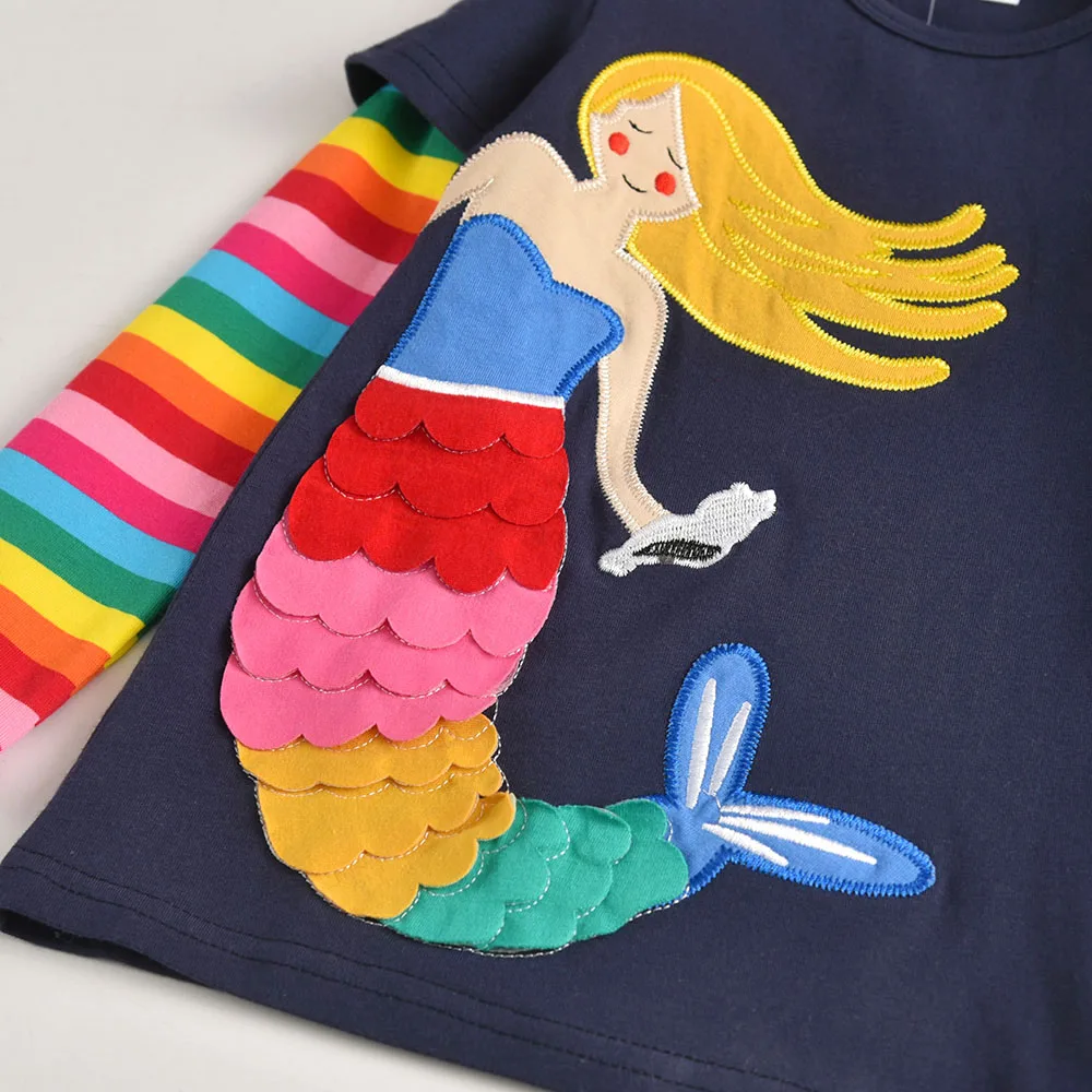 VIKITA-ropa de dormir para ni&ntilde;os peque&ntilde;os, pijama infantil de manga larga de algod&oacute;n, conjunto de pijama de rayas con arco&iacute;ris-3