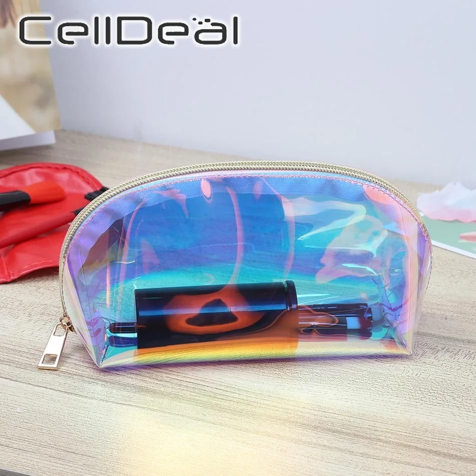 Женская косметичка с лазером водонепроницаемый чехол для макияжа из ПВХ