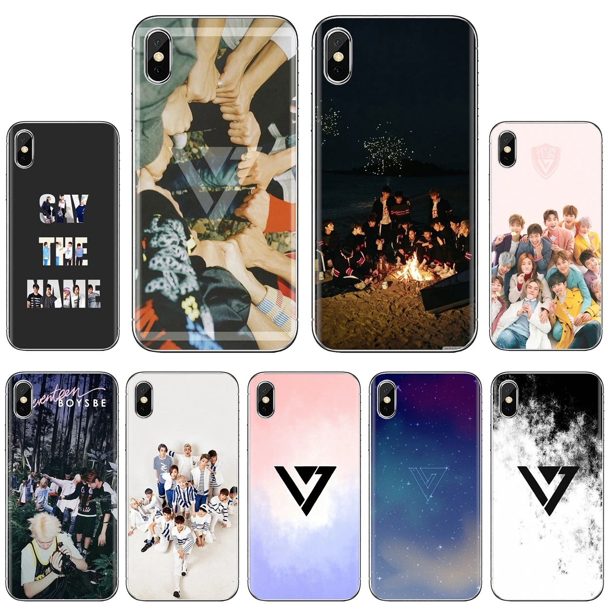 Для Samsung Galaxy J1 J2 J3 J4 J5 J6 J7 J8 Plus 2018 Prime 2015 2016 2017 EU Rainbow KPop Seventeen логотип постер мягкий