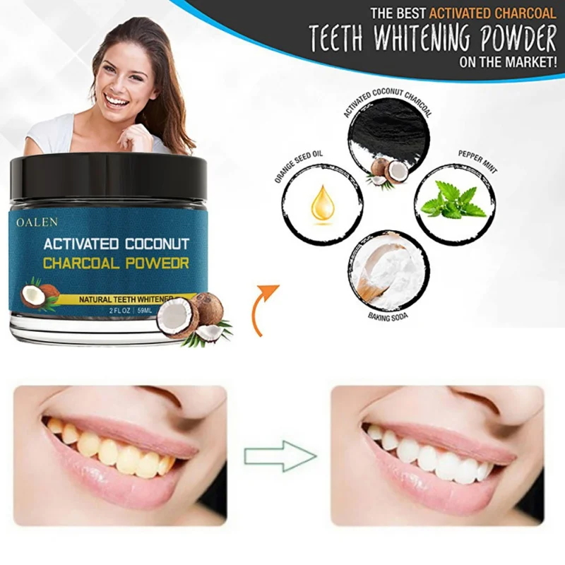Кокосовая Скорлупа отбеливающий зубов с активированным углем Органический