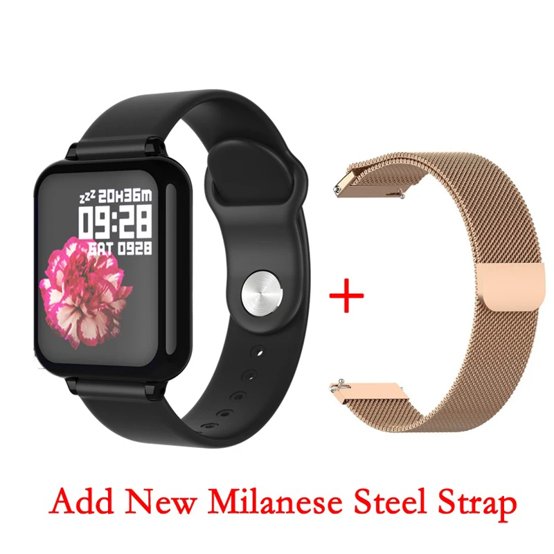 Torntisc дропшиппинг B57 женские Смарт-часы для Android Apple Watch пульсометр кровяное давление Hero Band 3 умные часы для мужчин - Цвет: add rose steel