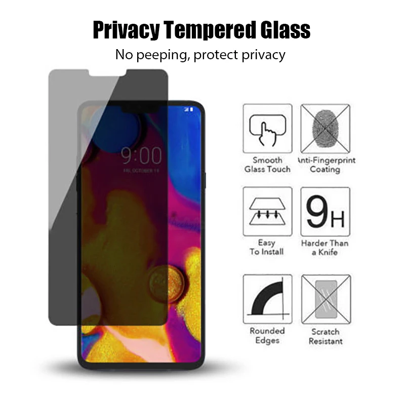 Anti Peeking Screen Protector for LG K40 K50 K41S K51S Tempered glass for Q51 Q60 V40 V60 Think Q W30 Pro X5 Stylo 6 Front Glass images - 6