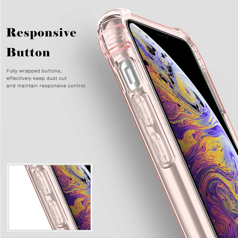 Прозрачный чехол для iPhone XS XR, тонкий противоударный акриловый чехол из ТПУ с кристаллами для телефона Apple iPhone XS Max, полностью защитный чехол