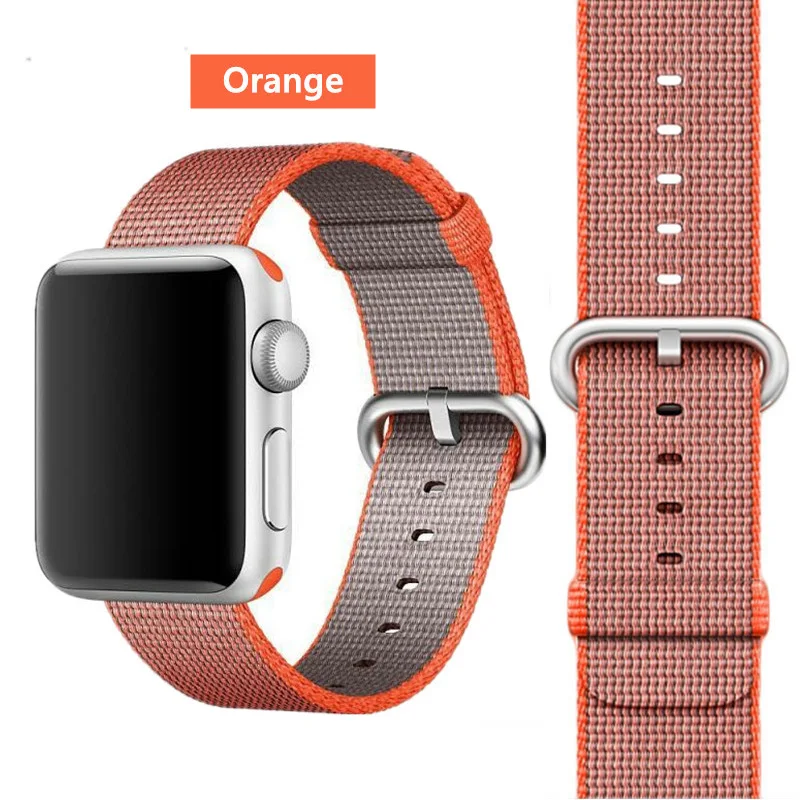 Orange 8 Ремешок EIMO Nato для apple watch, ремешок 44 мм, 40 мм, apple watch 5, 4, 3, 2, iwatch, ремешок 42 мм, 38 мм, плетеный нейлоновый браслет correa, ремешок для часов - Цвет ремешка: Orange 8